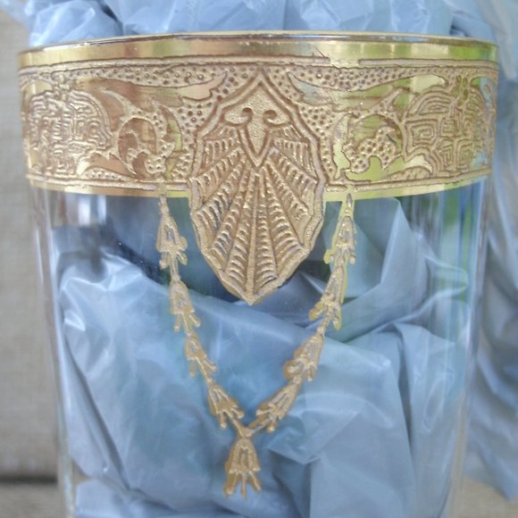 Vintage Tiffin Franciscan Art Nouveau Gold Encrusted Tumbler Set of 2 - Picture 10 of 16